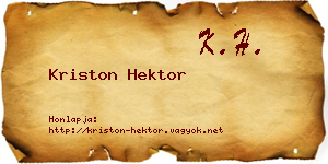 Kriston Hektor névjegykártya
